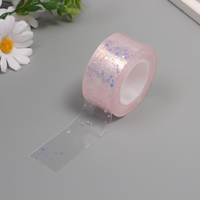Клейкая нано-лента декоративная силикон «Сияние. Розовый», 3 см, дл. 3 м, 6.8×6.8×3 см - Фото 1