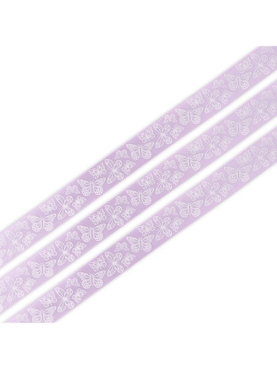 Лента атласная «Бабочки», сиреневая, 2 см × 5 м