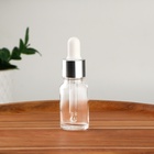 Бутылочка для хранения, с пипеткой, 10 мл, цвет серебристый/белый - Фото 2