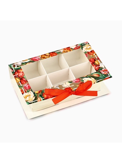 Коробка под 6 конфет с ячейками «Самой прекрасной» 14.5×9.5×3.5 см