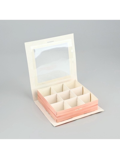 Коробка под 9 конфет с ячейками «Ты прекрасна» 14.5×13.5×3.5 см