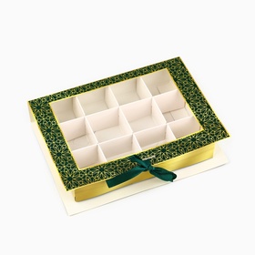 Коробка для конфет на Рамадан, 12 ячеек Eid Mubarak 18.5 х 13.5 х 3.5 см (комплект 5 шт)