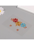 Наклейка-стразы на лицо «Три цветка», яркие цвета, макияж, 14.5×16 см - фото 58021298