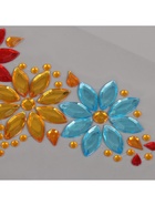 Наклейка-стразы на лицо «Три цветка», яркие цвета, макияж, 14.5×16 см - фото 58021299