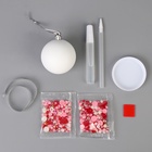 Ёлочный шар своими руками на новый год. Декор полубусинами «Красный», набор для творчества - Фото 3