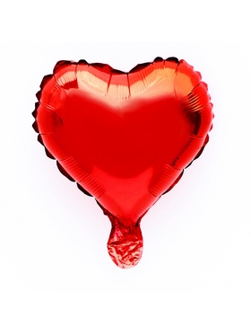 Шар воздушный фольгированный 9" Сердце, красный, для палочки (комплект 10 шт)