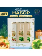 Новогодний подарочный набор косметики SB BEAUTY, шампунь, гель для душа, молочко для тела, с ароматом миндаля и мяты - Фото 4