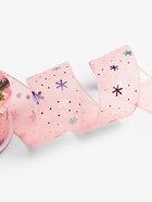 Лента капроновая «Снежинки», 40 мм, 9±0.5 м, розовая - Фото 3