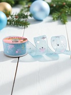 Лента капроновая «Снежинки», 40 мм, 9±0.5 м, голубая - Фото 2