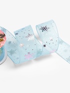 Лента капроновая «Снежинки», 40 мм, 9±0.5 м, голубая - Фото 5