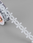 Лента декоративная фигурная «Снежинки», 25 мм, 9±0.5 м, белая - Фото 2