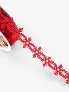 Лента декоративная фигурная «Снежинки», 25 мм, 9±0.5 м, красная - Фото 2