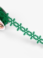 Лента декоративная фигурная «Снежинки», 25 мм, 9±0.5 м, зелёная - Фото 2