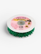 Лента декоративная фигурная «Снежинки», 25 мм, 9±0.5 м, зелёная - Фото 3