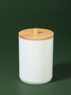 Органайзер для хранения ватных палочек «BAMBOO», с крышкой, d=6.8×10 см, белый, коричневый - Фото 4