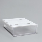 Ящик подвесной, 1 секция, с клеевой основой, 20×17×6 см, белый, прозрачный - Фото 3