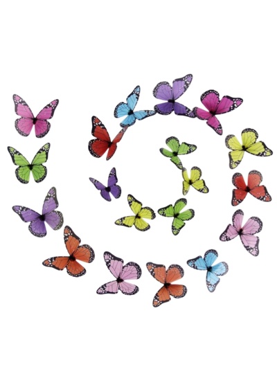 Наклейка интерьерная «Бабочки полупрозрачные», пластик, разноцветные, набор 19 шт., 5 см; 6 см; 7 см