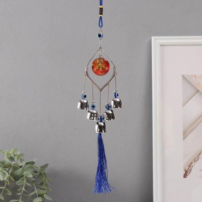 Музыка ветра от сглаза «Богиня Лакшми», металл, 5 колокольчиков, 36 см - Фото 1