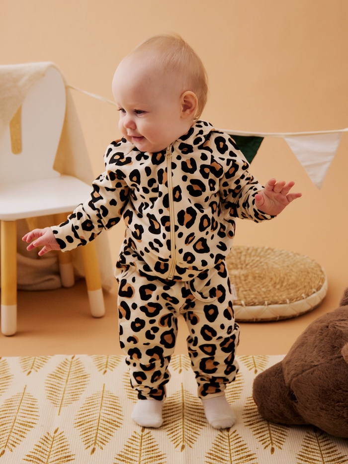 Костюм детский (худи, брюки) «Крошка Я. Леопард», рост 62-68 см