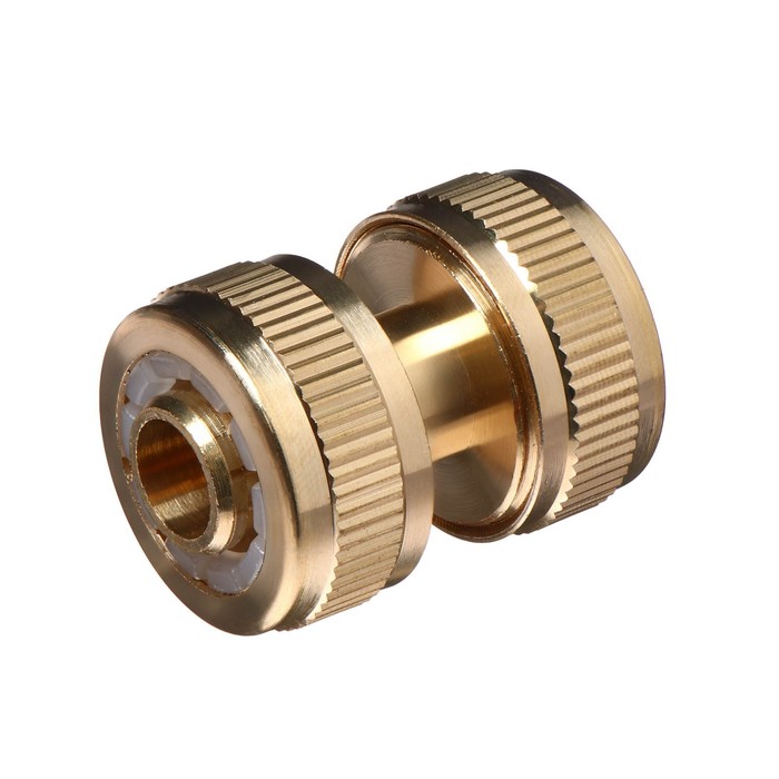 Муфта соединительная, для шлангов 1/2" (12 мм), цанговое соединение, латунь, Greengo - Фото 1