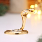 Новый год. Сувенир Змея, металл, стекло, белые кристаллы 5,5×8×6,5 см - фото 27359974