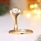 Новый год. Сувенир Змея, металл, стекло, белые кристаллы 5,5×8×6,5 см - фото 27359975