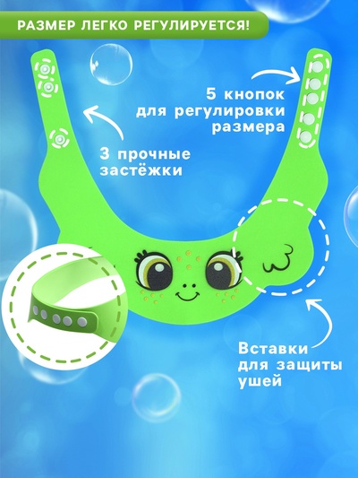 Козырёк детский «Лягушонок», защитный, для купания, цвет зелёный