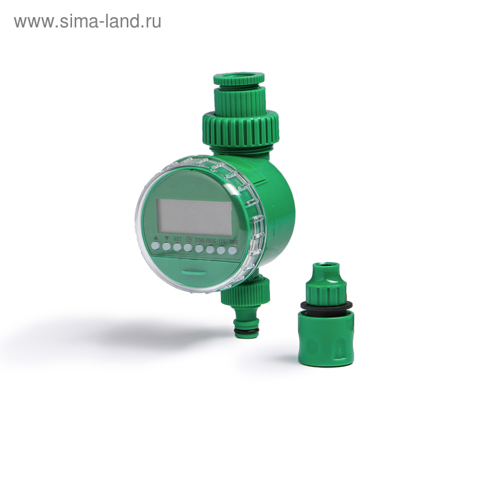 Таймер для полива, электронный, с комплектом коннекторов, пластик, Greengo - Фото 1