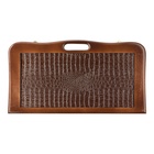 Нарды деревянные большие, настольная игра, 55 х 55 см, кожа, с ручкой, крокодил, коричневый - фото 27746486