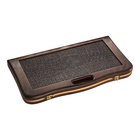 Нарды деревянные большие, настольная игра, 55 х 55 см, кожа, с ручкой, крокодил, коричневый - фото 27746487