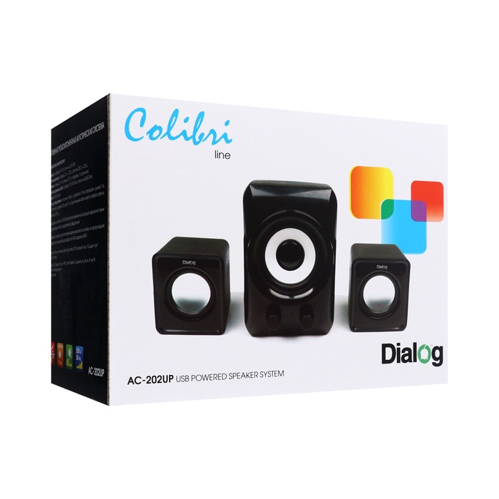 Компьютерные колонки 2.1 Dialog Colibri AC-202UP, 2 х 3Вт + 5Вт, 220В, белые