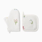 Кухонный набор «Этель. Цветочек»: варежка 20×27 см, прихватка 19×19 см, саржа 190 г/м², 100% хлопок - Фото 3