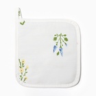 Прихватка «Этель. Цветочек», 19×19 см, саржа 190 г/м², 100% хлопок, белая - Фото 1