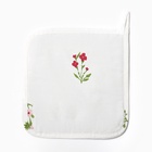 Прихватка «Этель. Цветочек», 19×19 см, саржа 190 г/м², 100% хлопок, белая - Фото 2
