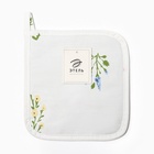 Прихватка «Этель. Цветочек», 19×19 см, саржа 190 г/м², 100% хлопок, белая - Фото 4