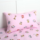 Постельное бельё Акварелька Зоопарк розовый 112х147, 110х150см, 40х60см, бязь 120г/м, хл100% - фото 28118990