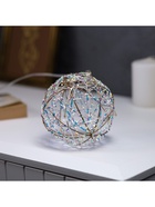 Подвеска световая «Шар плетеный», 10 см, 10 LED, от батареек ААx2, свечение тёплое белое - фото 6622181