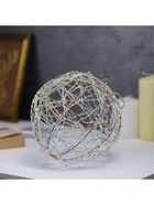 Подвеска световая «Шар плетеный», 15 см, 15 LED, от батареек ААx2, свечение тёплое белое - фото 6622184
