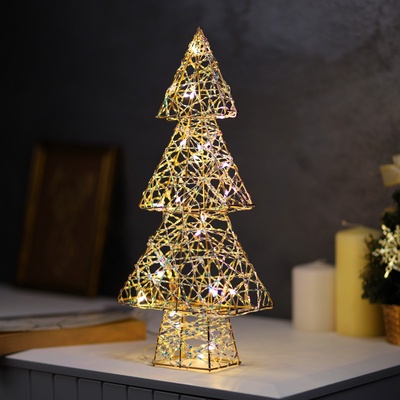 Светодиодная фигура «Ёлочка» 36×17×6 см, 20 LED, от батареек ААx2, свечение тёплое белое