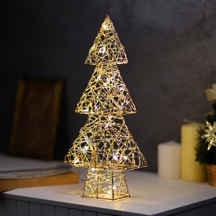 Светодиодная фигура «Ёлочка» 36×17×6 см, 20 LED, батарейки ААx2 (не в комплекте), свечение теплое белое - Фото 1