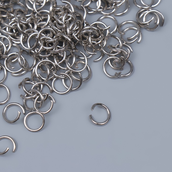 Разжимное кольцо для брелоков, цепочек «Круг», металл, набор 200 шт., d=0.5 см, 0.8×0.8 см - Фото 1