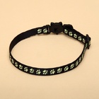 Ошейник кошачий «Душечка» светящийся, с бубенчиком, 30×1 см, полиэстер, черный - Фото 2