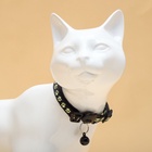 Ошейник кошачий «Душечка» светящийся, с бубенчиком, 30×1 см, полиэстер, черный - Фото 3