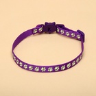 Ошейник кошачий "Душечка" светящийся, с бубенчиком, 30 х 1 см, полиэстер, фиолетовый - Фото 2