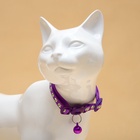 Ошейник кошачий "Душечка" светящийся, с бубенчиком, 30 х 1 см, полиэстер, фиолетовый - Фото 3