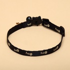 Ошейник кошачий "Рыбёшка" светящийся, с бубенчиком и подвесом, 30 х 1 см, полиэстер, черный 106710 - Фото 2