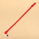 Ошейник кошачий "Лапка" светящийся, с бубенчиком и подвесом, 30х1 см, полиэстер, красный - Фото 5