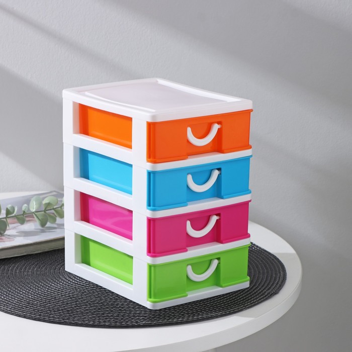 Мини-комод для мелочей, 4 секции, 17,5×13,5×20 см, цвет МИКС - Фото 1