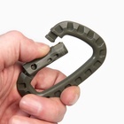 Набор карабинов тактических 3 шт, абс-пластик, 8.5 см, грузоподъемность - 80 кг, хаки - фото 26841243