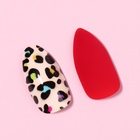 Накладные ногти «Леопард», 12 шт., с клеевыми пластинами, форма миндаль, красные, бежевые - Фото 4